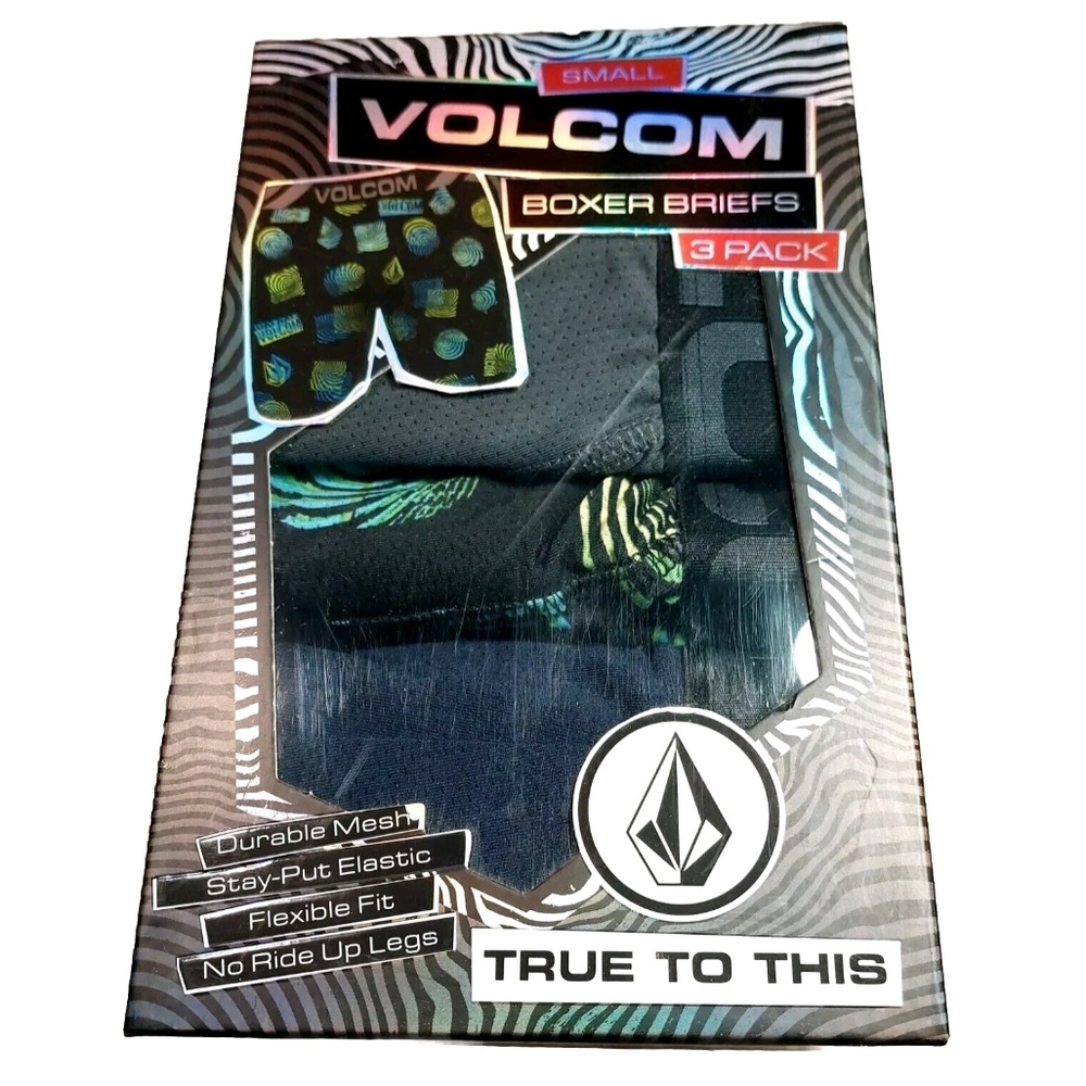 Volcom Boxer Briefs 3 Pack - Thumbprint Design, S